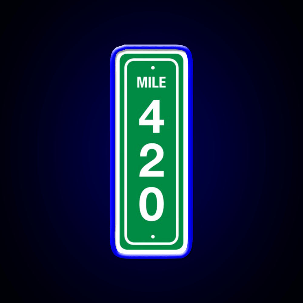 420 Mile Marker B Hemp Inspired Green Leaf Led Neon Sign Rgb Color - Shineneon