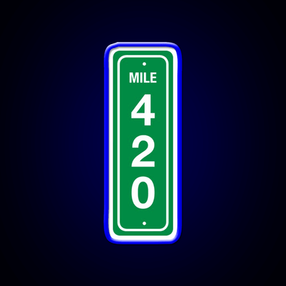 420 Mile Marker B Hemp Inspired Green Leaf Led Neon Sign Rgb Color - Shineneon