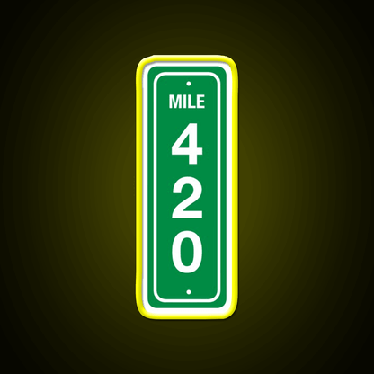 420 Mile Marker B Hemp Inspired Green Leaf Led Neon Sign Rgb Color - Shineneon