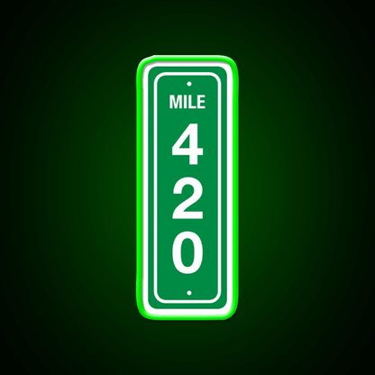 420 Mile Marker B Hemp Inspired Green Leaf Led Neon Sign Rgb Color - Shineneon