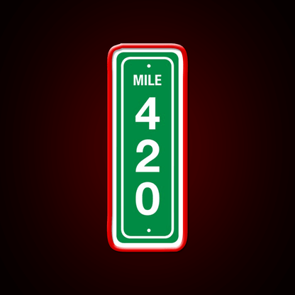 420 Mile Marker B Hemp Inspired Green Leaf Led Neon Sign Rgb Color - Shineneon