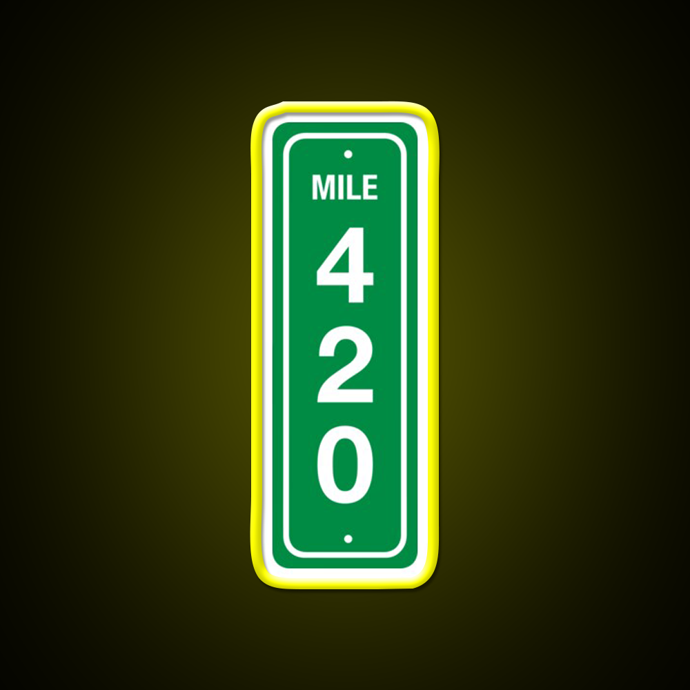 420 Mile Marker B Hemp Inspired Green Leaf Led Neon Sign Rgb Color - LED neon sign view 7