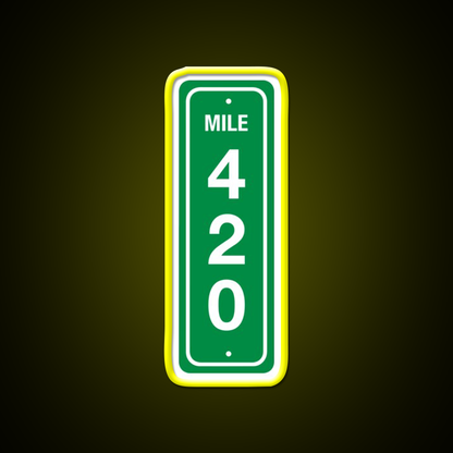 420 Mile Marker B Hemp Inspired Green Leaf Led Neon Sign Rgb Color - LED neon sign view 7