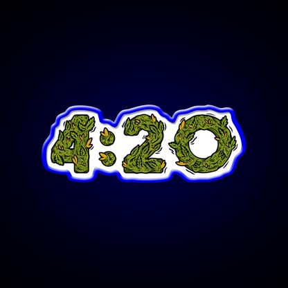 420 Weed Illustration Hemp Inspired Green Leaf Led Neon Sign Rgb Color - LED neon sign view 5