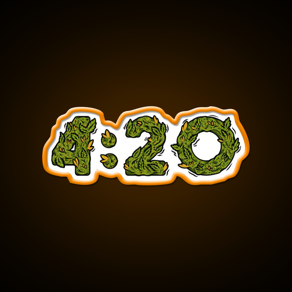 420 Weed Illustration Hemp Inspired Green Leaf Led Neon Sign Rgb Color - LED neon sign view 6