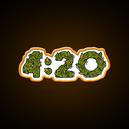 420 Weed Illustration Hemp Inspired Green Leaf Led Neon Sign Rgb Color - LED neon sign view 6