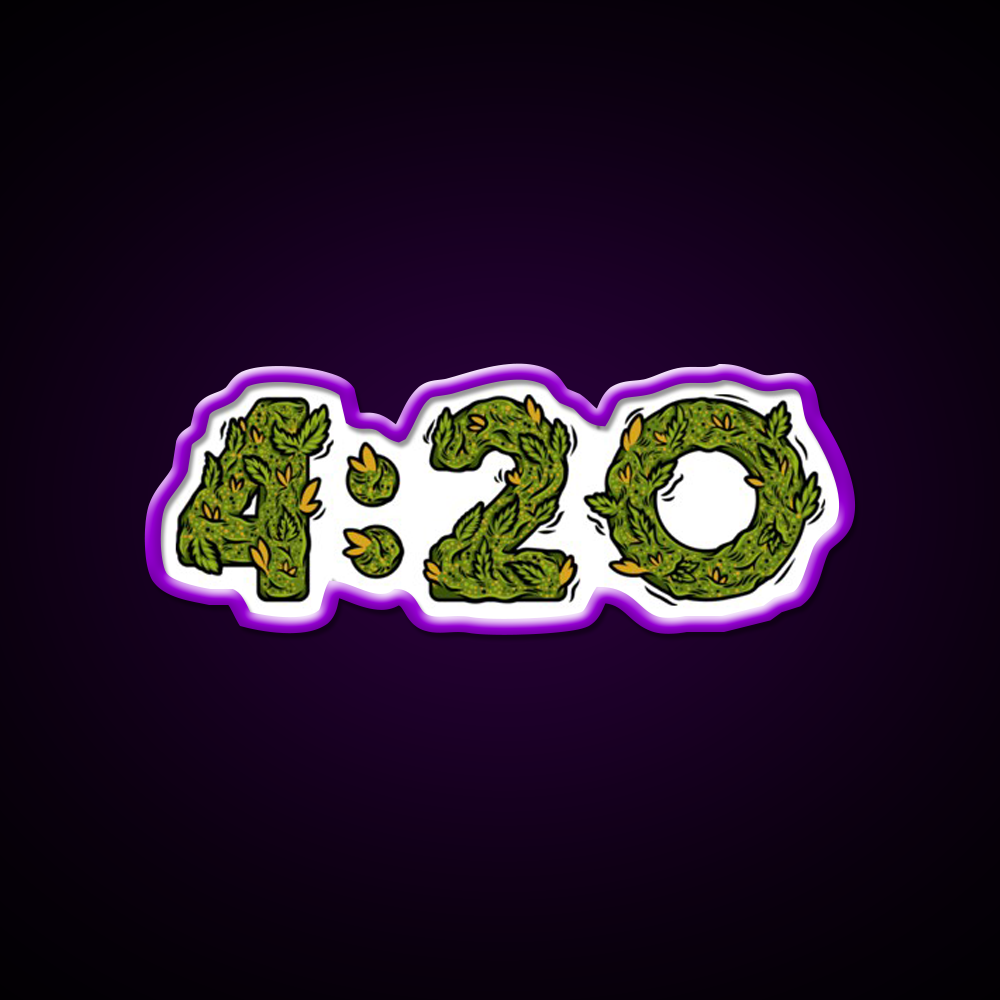 420 Weed Illustration Hemp Inspired Green Leaf Led Neon Sign Rgb Color - LED neon sign view 9