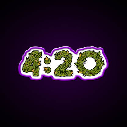 420 Weed Illustration Hemp Inspired Green Leaf Led Neon Sign Rgb Color - LED neon sign view 9