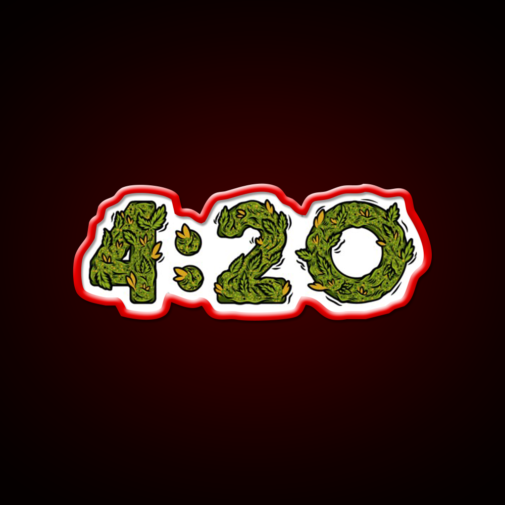 420 Weed Illustration Hemp Inspired Green Leaf Led Neon Sign Rgb Color