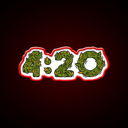 420 Weed Illustration Hemp Inspired Green Leaf Led Neon Sign Rgb Color