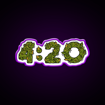 420 Weed Illustration Hemp Inspired Green Leaf Led Neon Sign Rgb Color - Shineneon