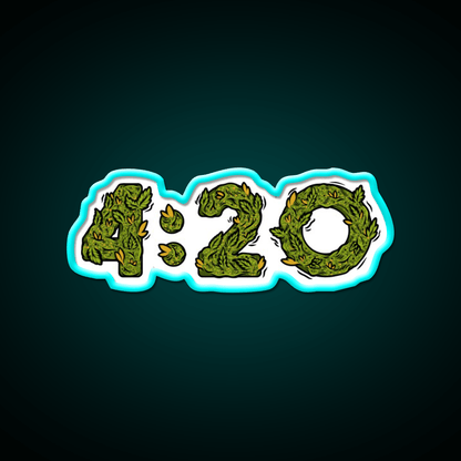 420 Weed Illustration Hemp Inspired Green Leaf Led Neon Sign Rgb Color - Shineneon