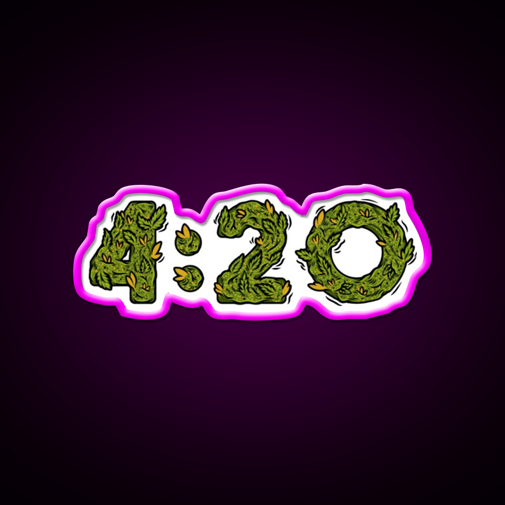420 Weed Illustration Hemp Inspired Green Leaf Led Neon Sign Rgb Color - Shineneon