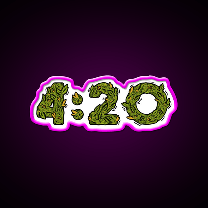 420 Weed Illustration Hemp Inspired Green Leaf Led Neon Sign Rgb Color - Shineneon