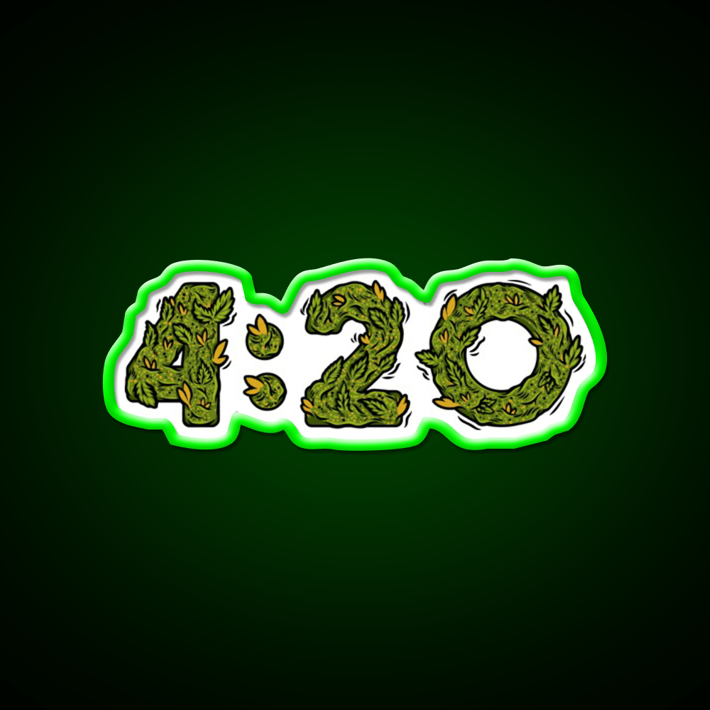 420 Weed Illustration Hemp Inspired Green Leaf Led Neon Sign Rgb Color - Shineneon
