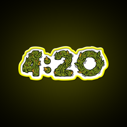 420 Weed Illustration Hemp Inspired Green Leaf Led Neon Sign Rgb Color - LED neon sign view 7
