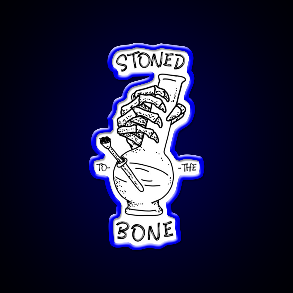 420 Weed Skeleton Holding Hemp Inspired Green Leaf Led Neon Sign Rgb Color - LED neon sign view 5