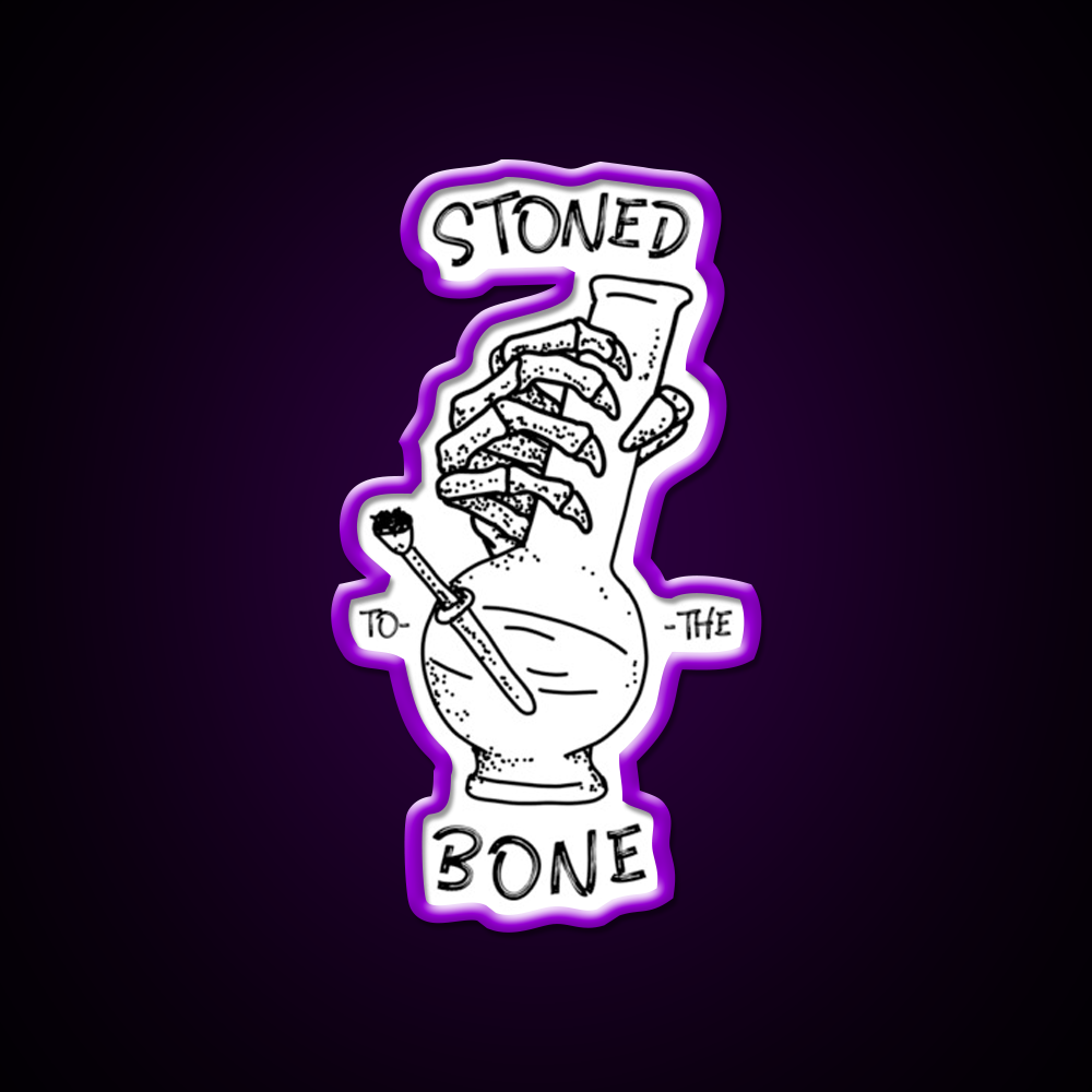 420 Weed Skeleton Holding Hemp Inspired Green Leaf Led Neon Sign Rgb Color - LED neon sign view 9