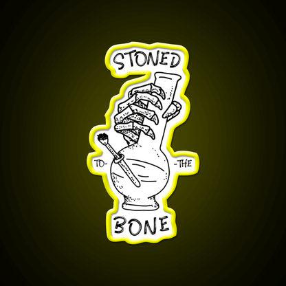 420 Weed Skeleton Holding Hemp Inspired Green Leaf Led Neon Sign Rgb Color - Shineneon