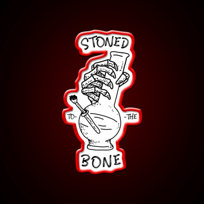 420 Weed Skeleton Holding Hemp Inspired Green Leaf Led Neon Sign Rgb Color - Shineneon