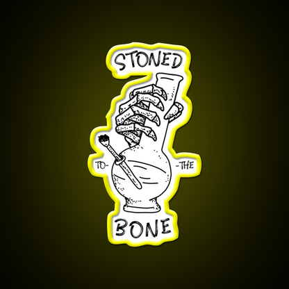 420 Weed Skeleton Holding Hemp Inspired Green Leaf Led Neon Sign Rgb Color - LED neon sign view 7