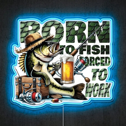 ShineNeon™ Born To Fish neon sign USB Power - Custom LED neon sign front view