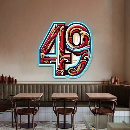 49ers Abstract Art Wall Artwork Neon Signs