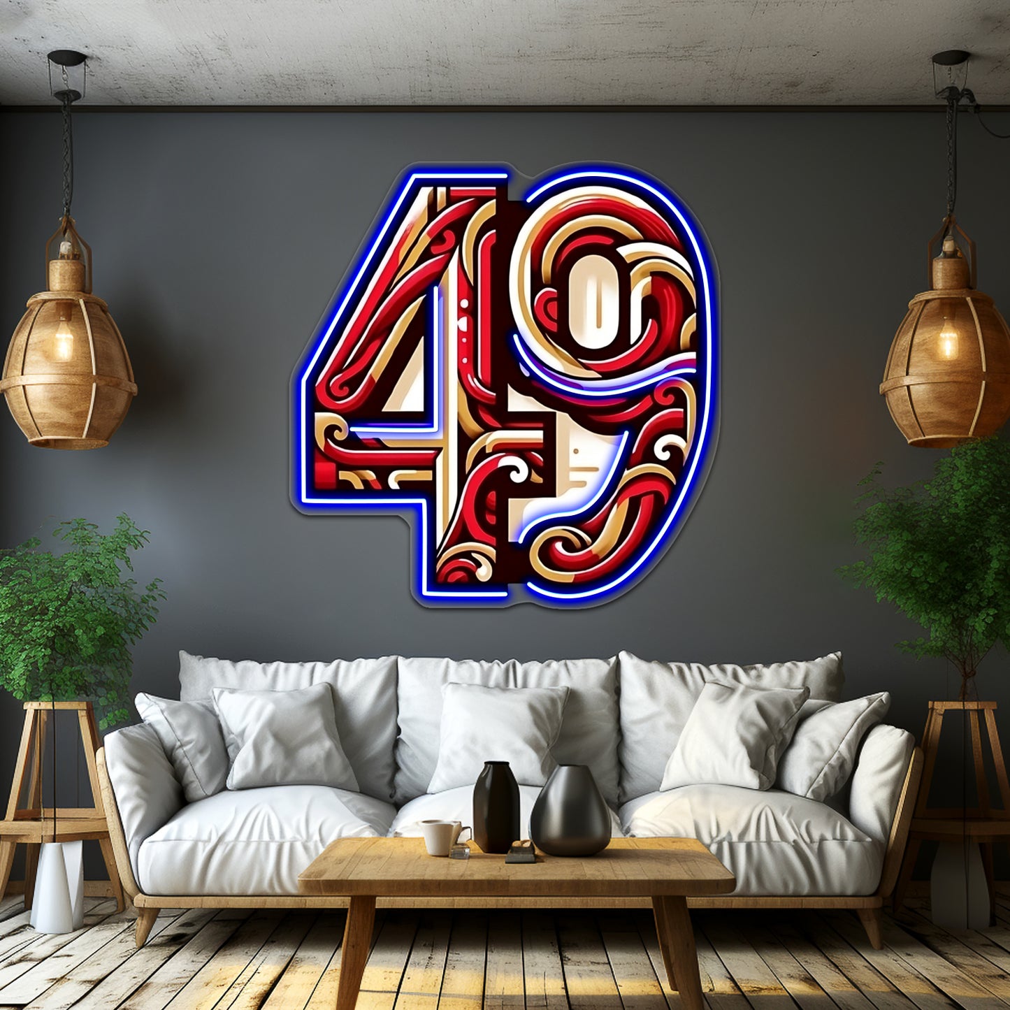 49ers Abstract Art Wall Artwork Neon Signs