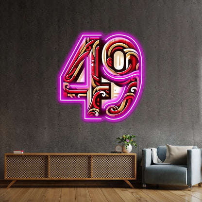 49ers Abstract Art Wall Artwork Neon Signs