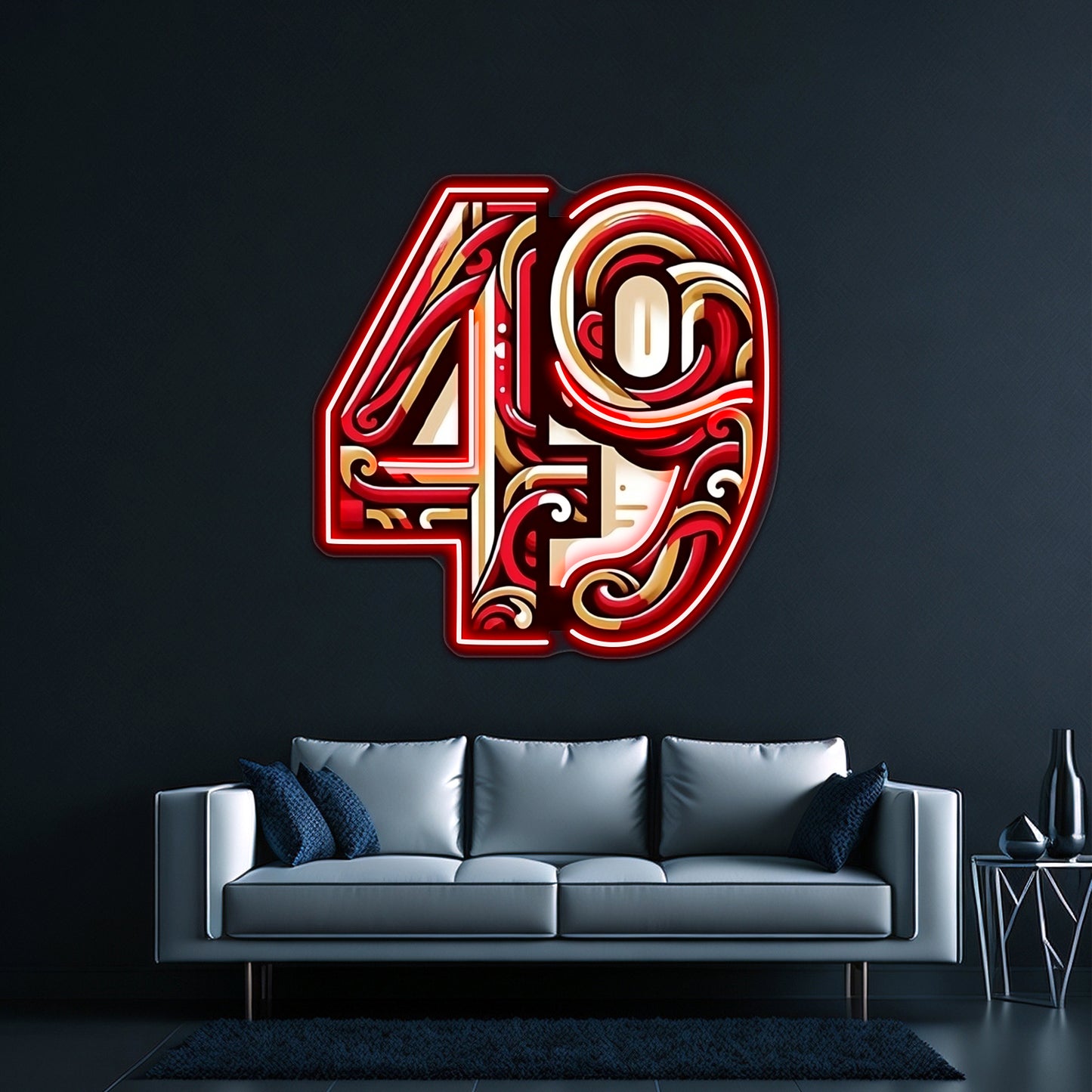 49ers Abstract Art Wall Artwork Neon Signs