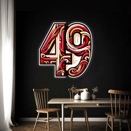 49ers Abstract Art Wall Artwork Neon Signs