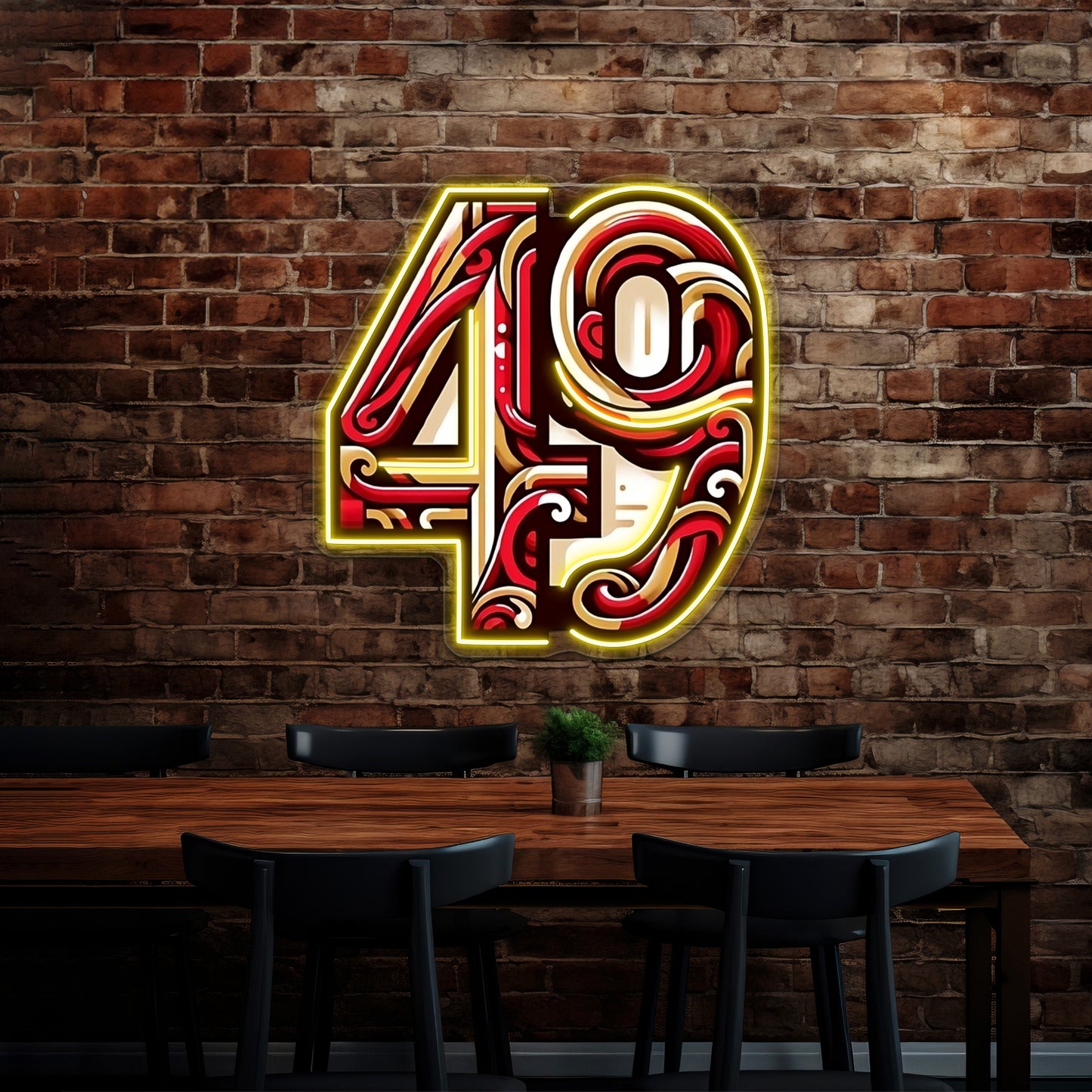 49ers Abstract Art Wall Artwork Neon Signs