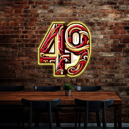 49ers Abstract Art Wall Artwork Neon Signs