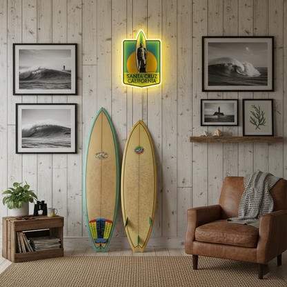 ShineNeon™ Retro Surf California LED Neon Sign - Vintage Beach Vibe Wall Art (USB Powered)