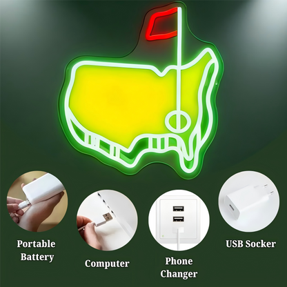 Golf LED Neon Sign for Bar Garage Man Cave and Gift USB Neon Sign