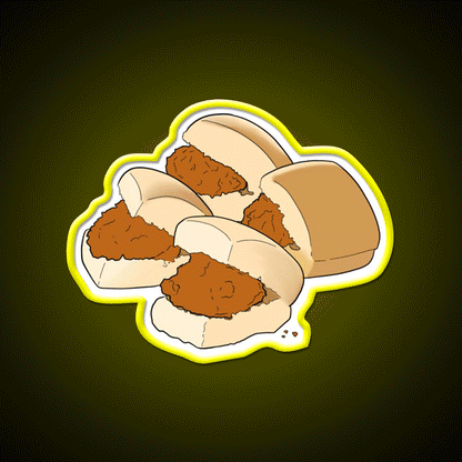 4Ct Chicken Minis Snack Food Led Neon Sign Rgb Color - Custom LED neon sign front view