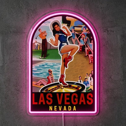 ShineNeon™ Retro Las Vegas Postcard neon sign USB Power - LED neon sign view 6