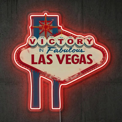 ShineNeon™ Victory Las Vegas neon sign USB Power - Custom LED neon sign front view