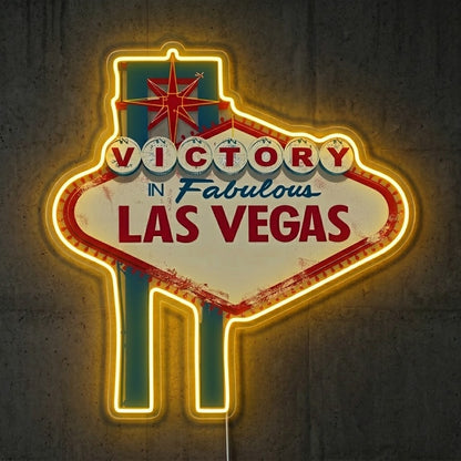 ShineNeon™ Victory Las Vegas neon sign USB Power - Size and dimension reference