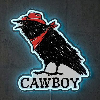 ShineNeon™ Cowboy Raven neon sign USB Power - LED neon sign close-up detail