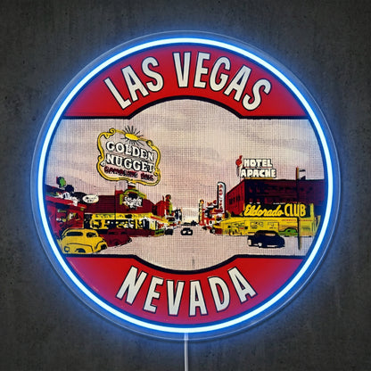 ShineNeon™ Las Vegas Skyline neon sign USB Power - Neon sign mounted on wall in room