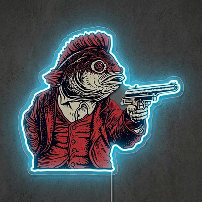 ShineNeon™ Red Hood Cowboy neon sign USB Power - LED neon sign close-up detail