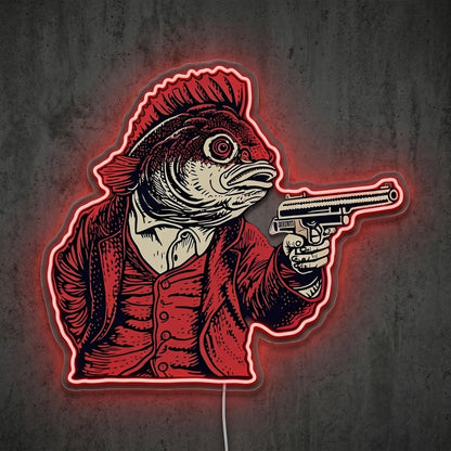 ShineNeon™ Red Hood Cowboy neon sign USB Power - Custom LED neon sign front view