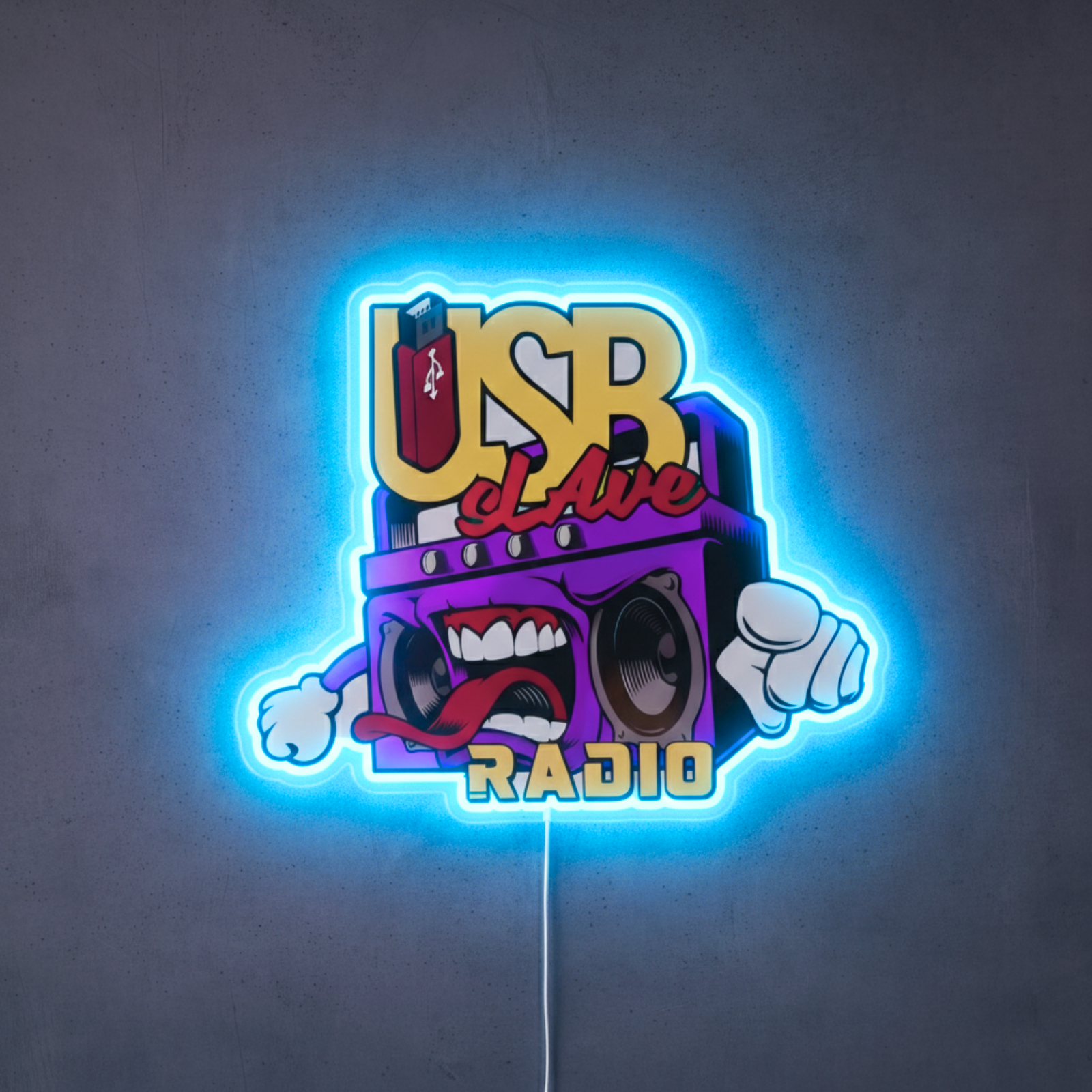 ShineNeon™ Slave Radio LED Neon Sign Wall Decor for Studio & Bar (USB Power)