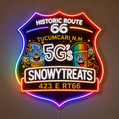 5G's SNOWY TREATS HISTORIC ROUTE 66 Custom LED Neon Sign - Shineneon
