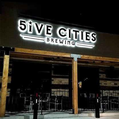 5Ive Cities Brewing 3D Backlit Letters Business Metal Led Sign - Shineneon