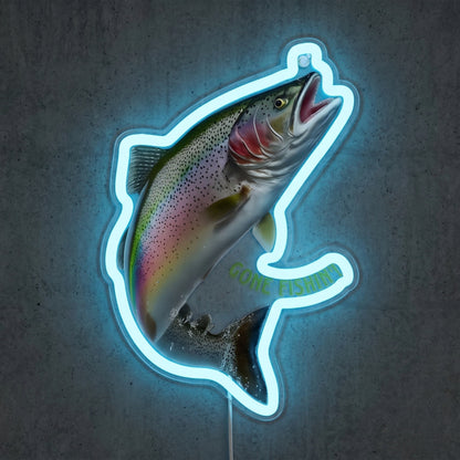 ShineNeon™ Jumping Trout Action neon sign USB Power - Custom LED neon sign front view