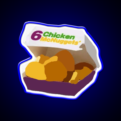 6 Chicken Mcnuggets Fast Food Led Neon Sign For Burger Place Rgb Color