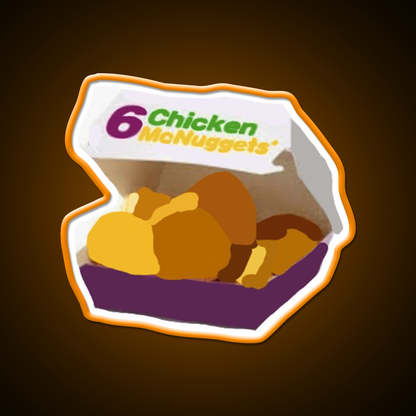 6 Chicken Mcnuggets Fast Food Led Neon Sign For Burger Place Rgb Color