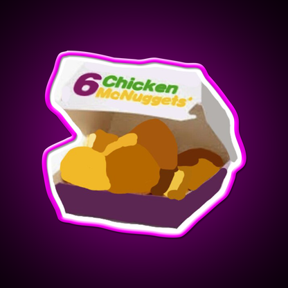 6 Chicken Mcnuggets Fast Food Led Neon Sign For Burger Place Rgb Color